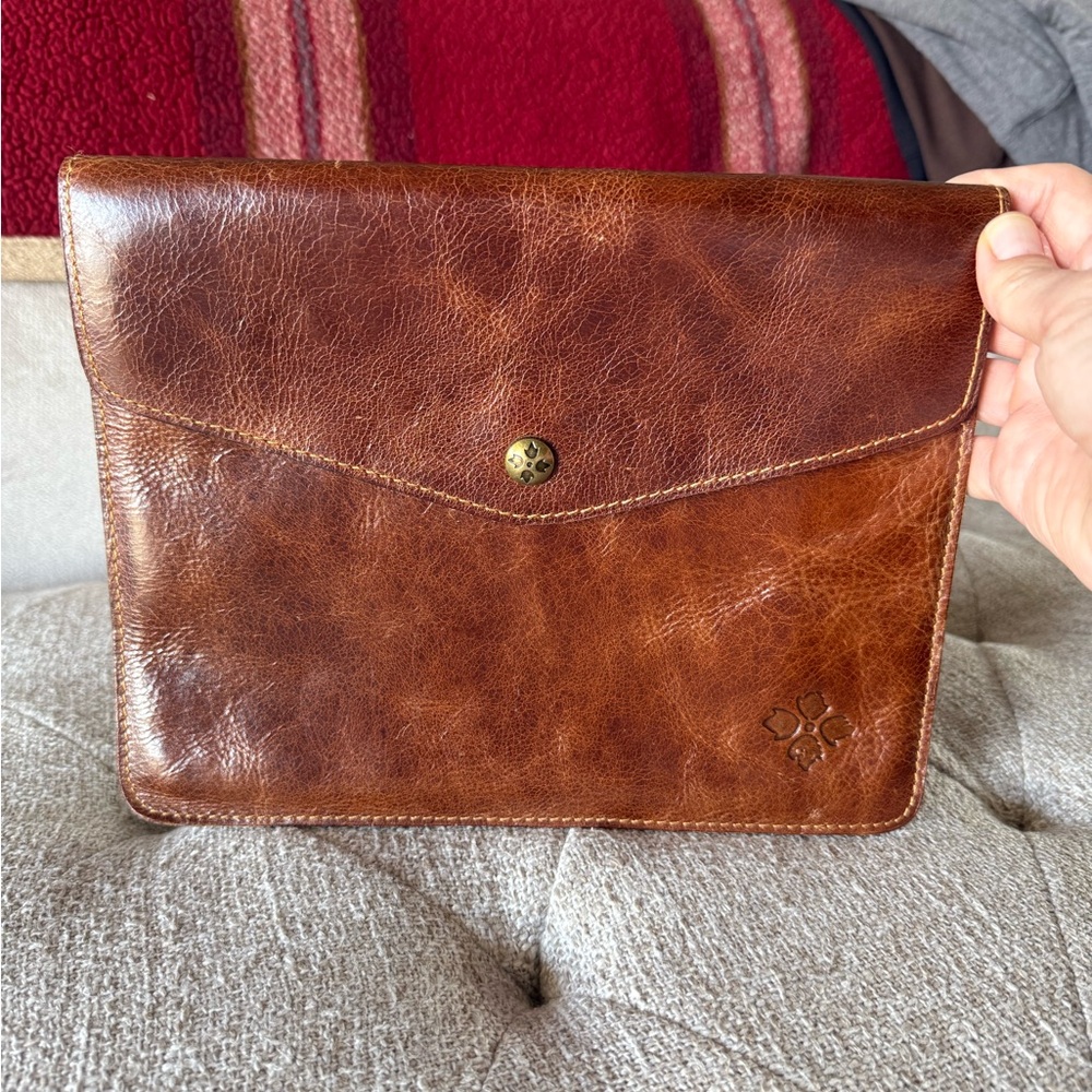 Patricia Nash Rich Brown Cognac Leather Tablet Case